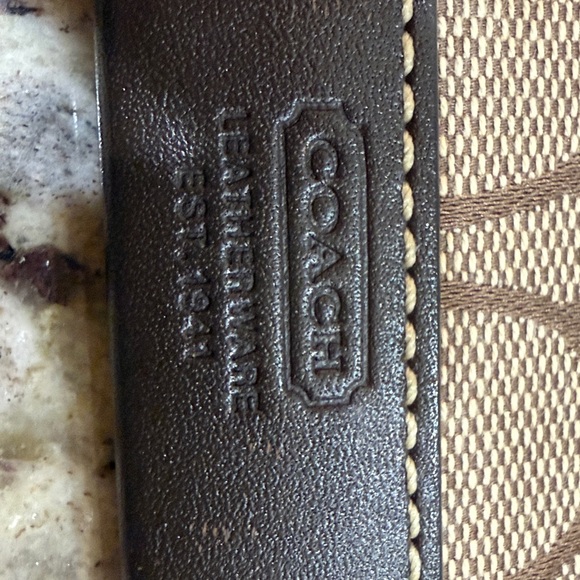 Coach Brown and Beige Signature Pouch - Picture 8 of 9